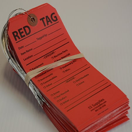 5S SUPPLIES 5S Red Tags Wired, 500PK 5SRDTG-500